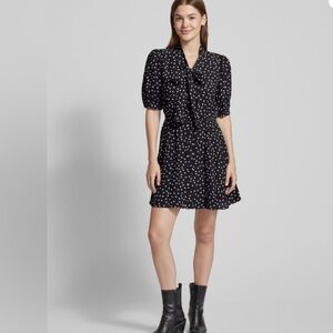 The Kooples Polka Dot Black Dress sz EU 0, NBW with tags